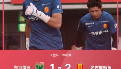 天皇杯八强诞生：名古屋鲸八2-1逆转东京绿茵，稻垣祥献绝杀