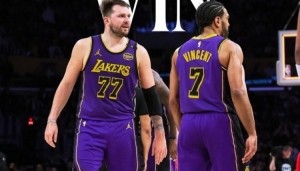 湖人官方晒出赢球海报 东契奇和文森特荣登封面